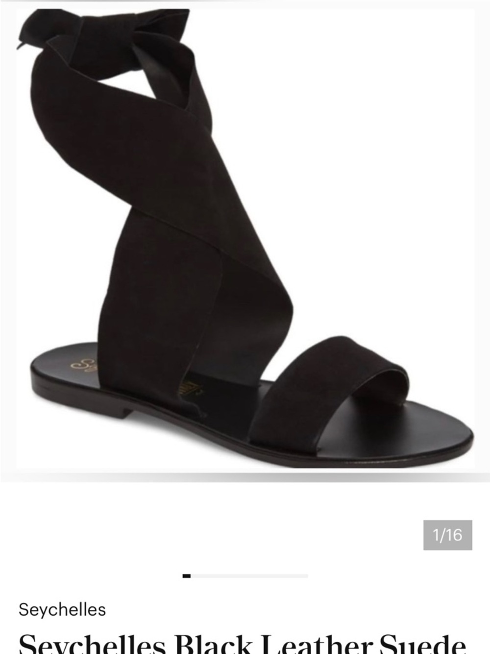 Seychelles Cruisin black suede wrap sandal 8.5 NIB original $75